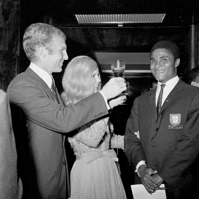 Bobby Moore and his wife tina moore with eusebio