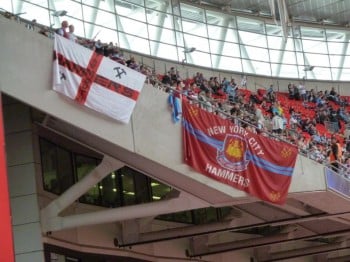 west ham flag at wembley stadium