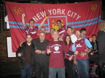 west ham fans at smithfield hall soccer bar in manhattan