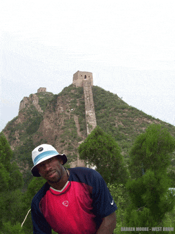 Darren Moore at the chinese wall