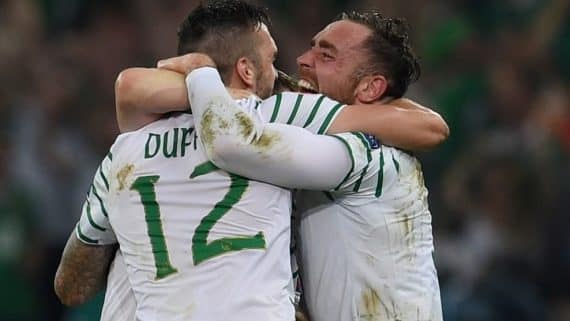 Ireland players celebrate