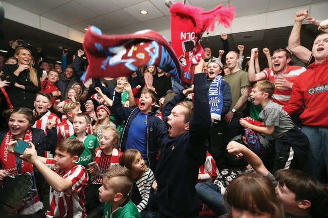 Lincoln City fans celebrate 