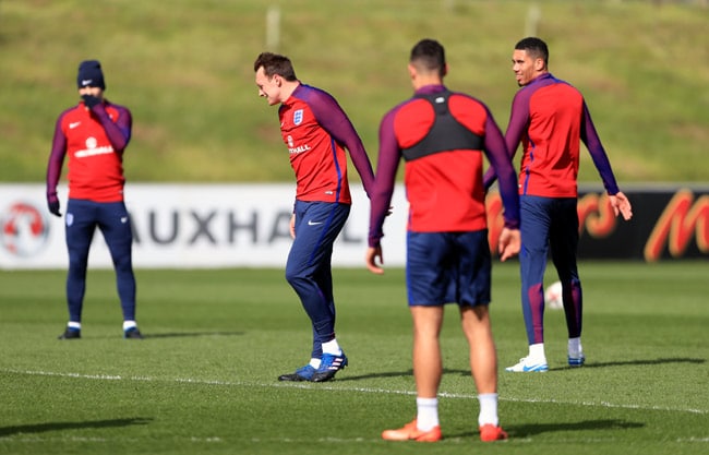 england players in training