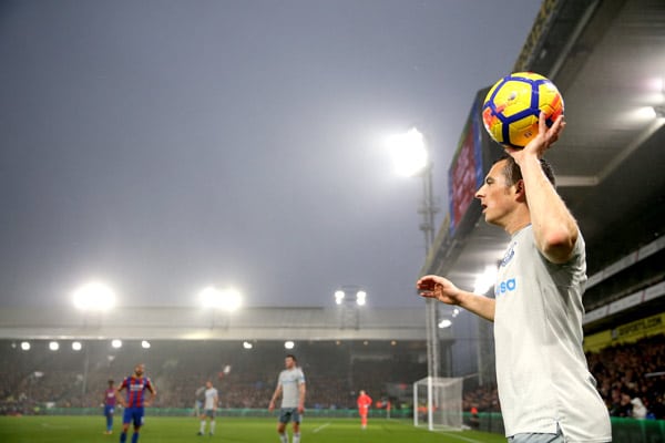 soccer player taking a throw in