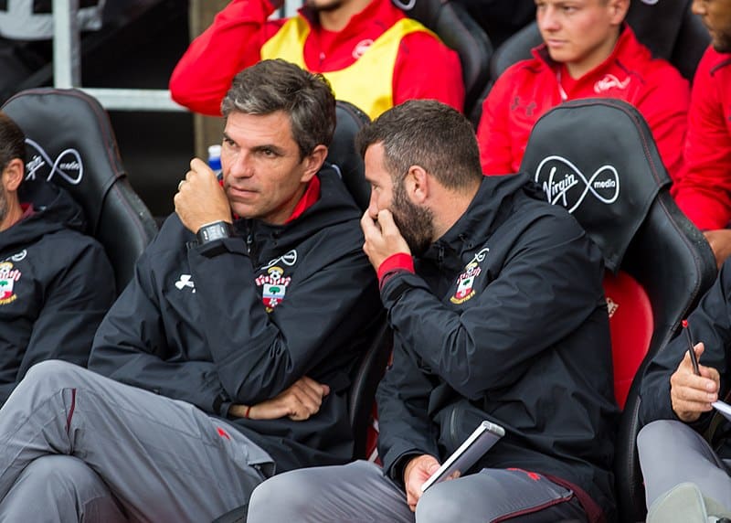 southampton coaching staff on the bench