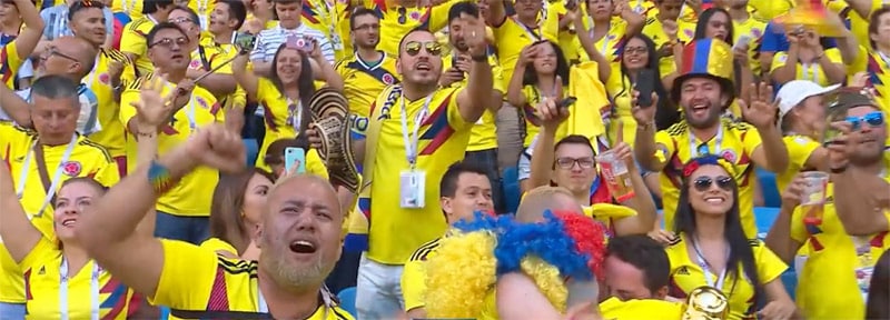 colombia fans at world cup 2018 