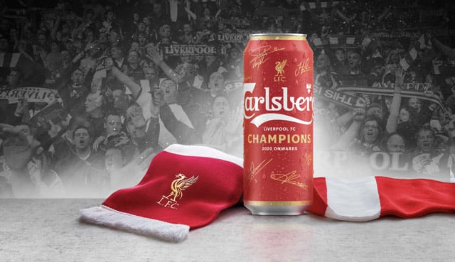 liverpool themed can of carlsberg