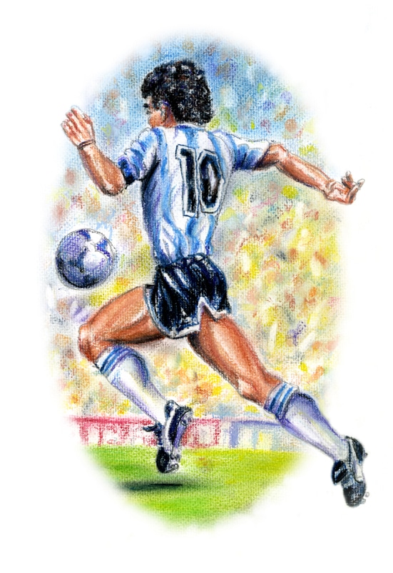 Diego Maradona illustration by Nick Oldham