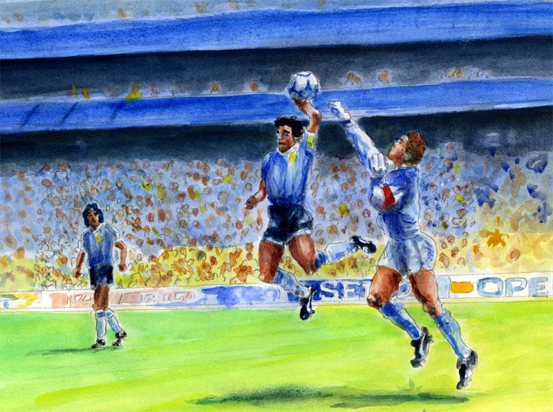 diego maradona illustration by nick oldham