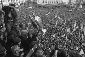 ajax players with trophy