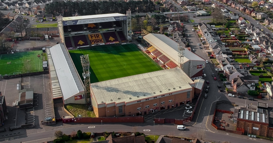 scottish stadium photo from drone