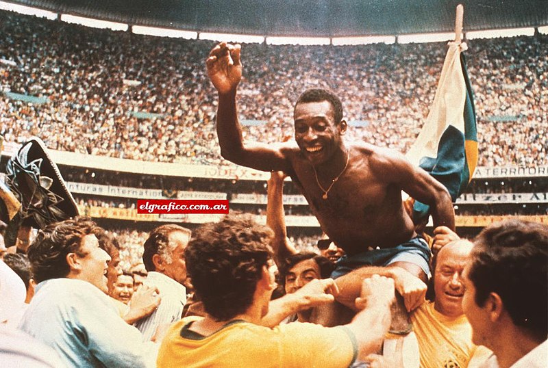 pele celebrates with brazil