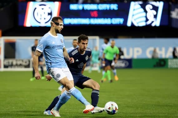 kansas city in action against new york city fc