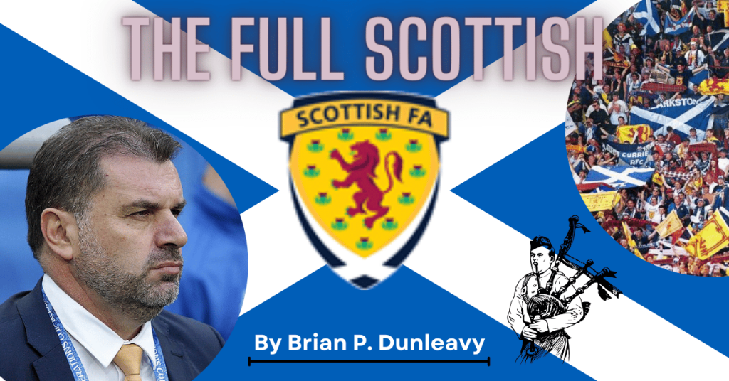 The full scottish logo featuring Celtic manager Ange Postecoglou