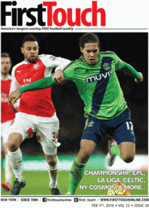 first touch magazine cover featuring Arsenal