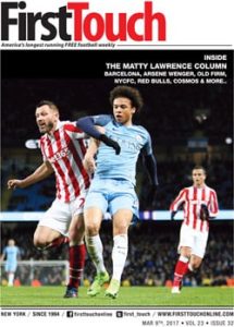first touch magazine cover featuring manchester city