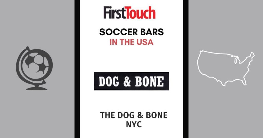 dog and bone soccer bar logo