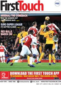 arsenal players on the cover of first touch magazine