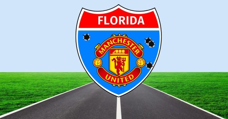 road sign graphic for man utd supporters in florida logo