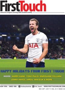 Harry kane on the cover of first touch