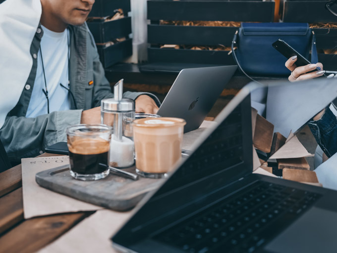 stock footage of man on computer