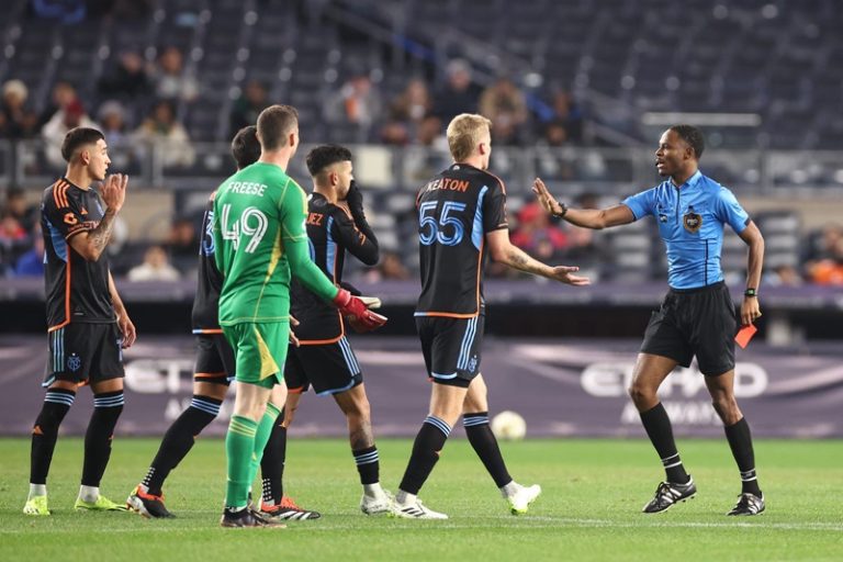 Keaton Parks playing for nycfc against Toronto fc at yankee stadium