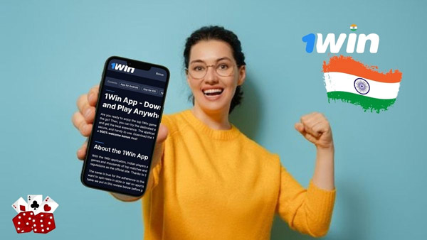 woman displaying 1win app